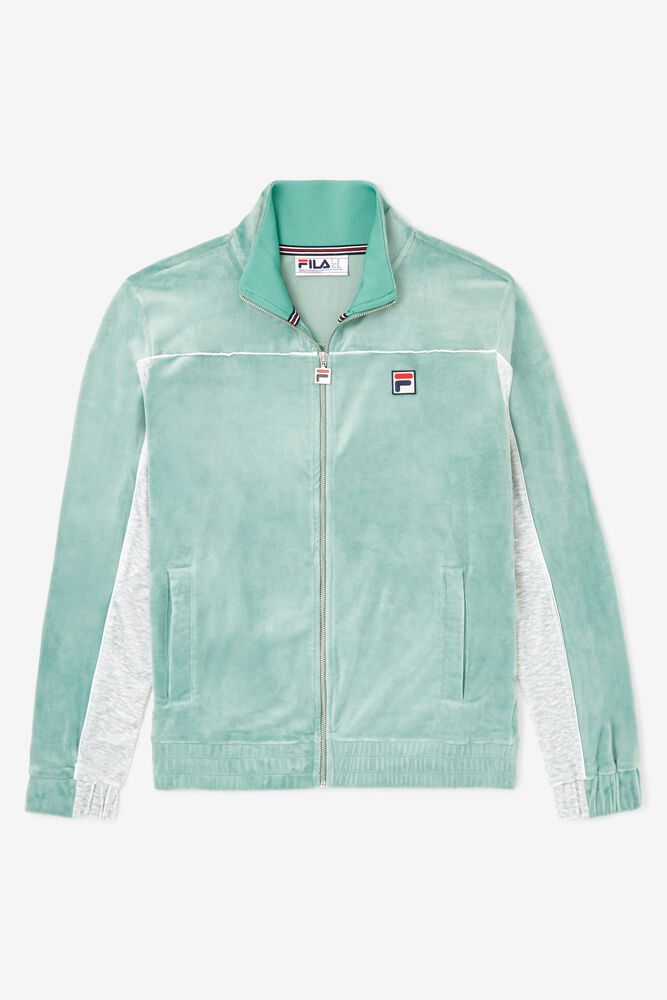 Fila Jacket Mens Green Cisco Velour - Ireland 69148-GXCY